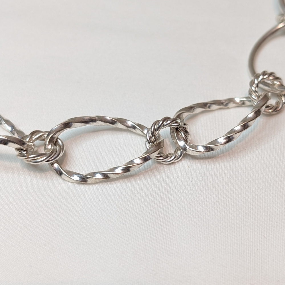 Silver Chain Link Necklace - Picture 2 of 7